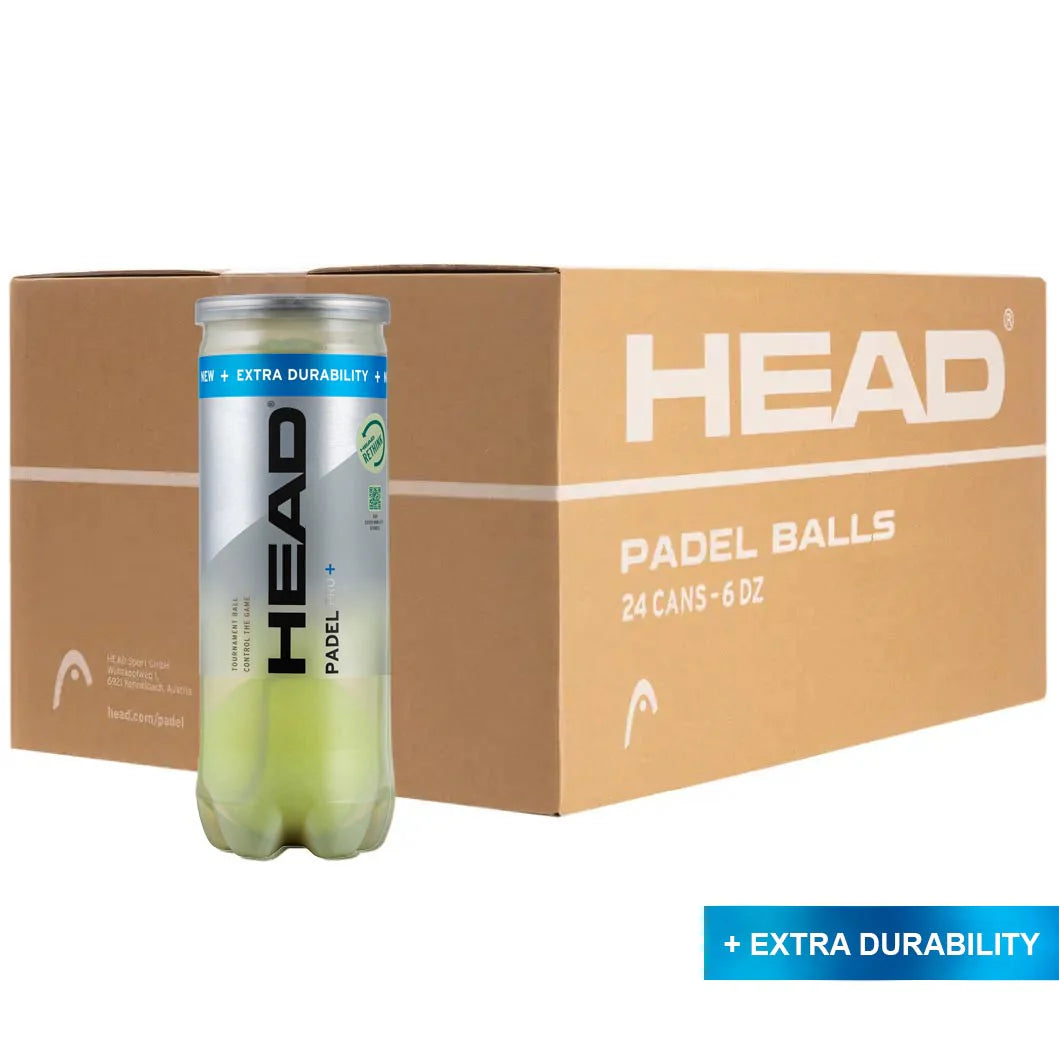 HEAD PADEL PRO+ Ballkiste (24 Dosen) Padelbälle