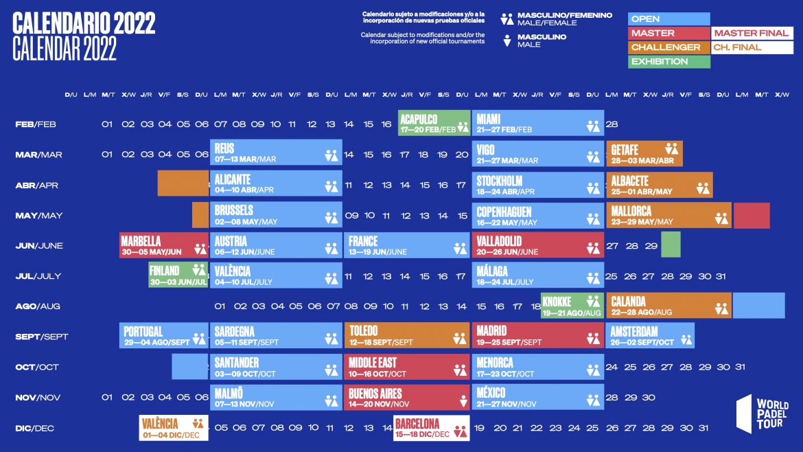 World Padel Tour: Der offizielle WPT Kalender für die Saison 2022