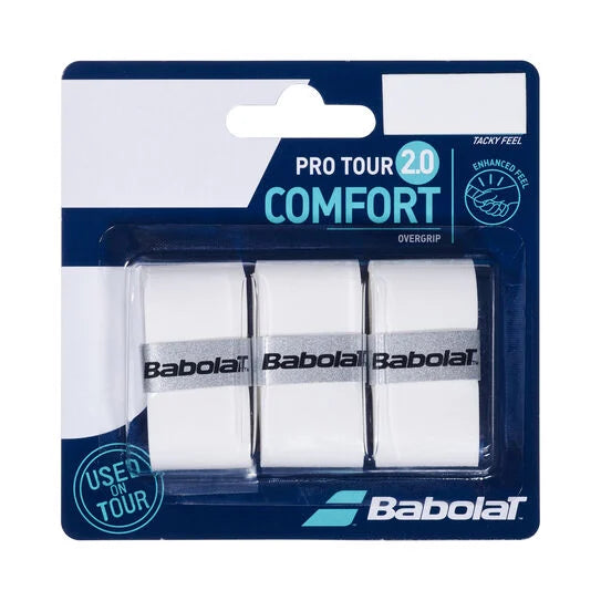 Babolat Overgrips PRO TOUR 2.0 COMFORT white pack of 3