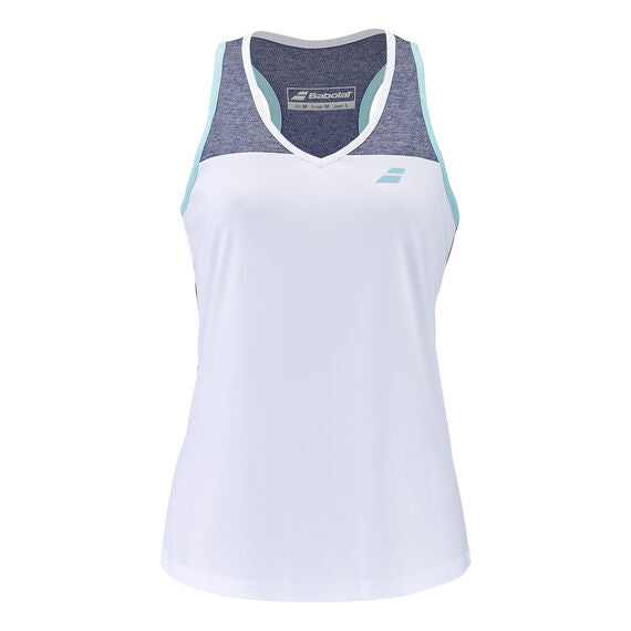 Babolat PLAY TANK TOP Women - Weiß/ Blau