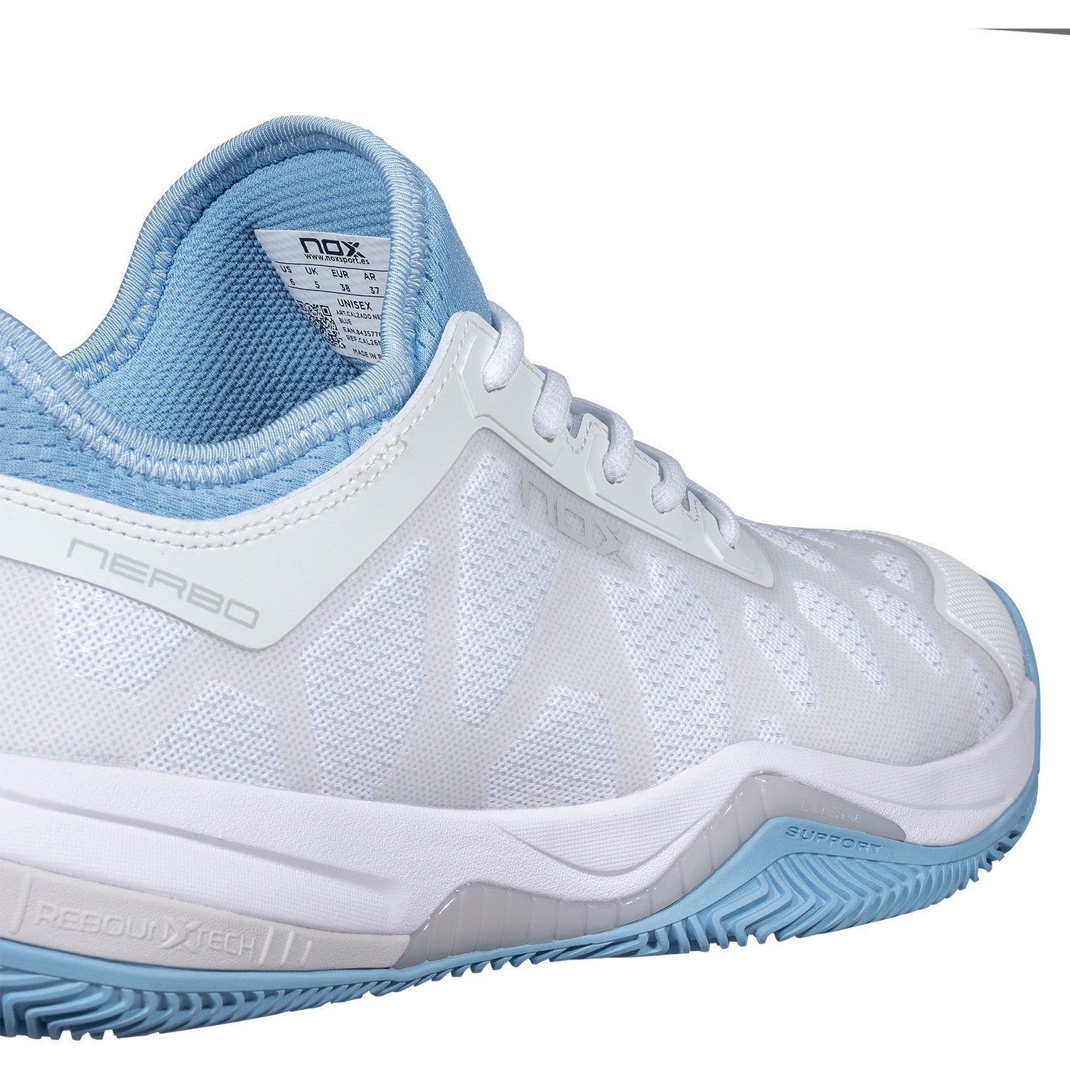 NOX Nerbo Padelschuh Weiß/Blau