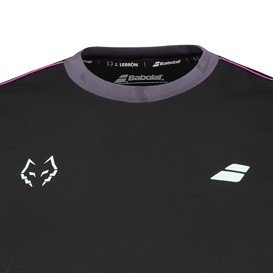 Babolat Crew Neck Tee Lebron Schwarz Detail