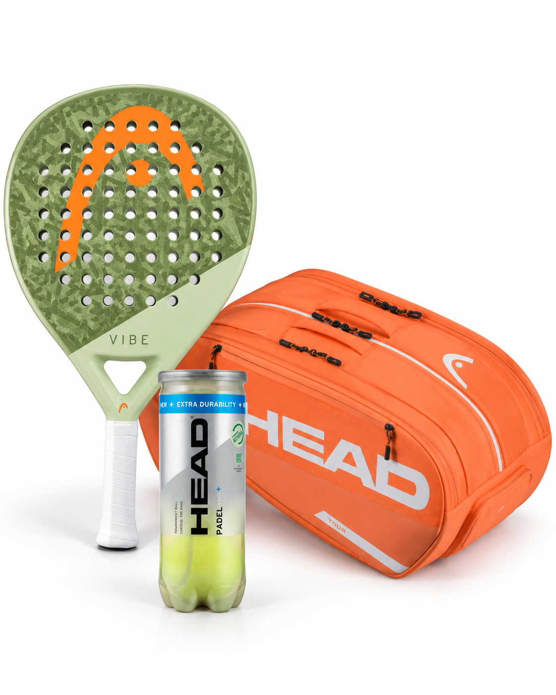 Orange Bundle: HEAD VIBE Padelschläger + Padeltasche + Bälle