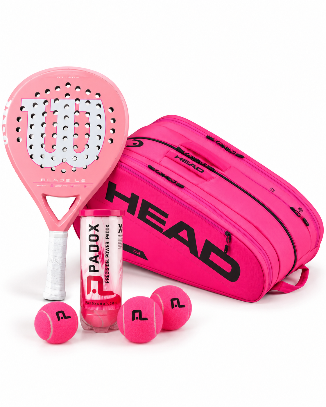 Pink Bundle: Wilson Blade LS V4 + Padeltasche + Bälle