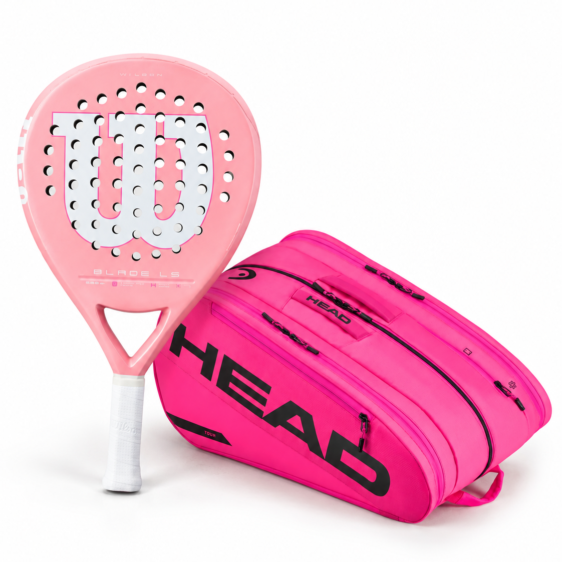 Pink Bundle: Wilson Blade LS V4 Pink + HEAD Tour L Padeltasche Pink