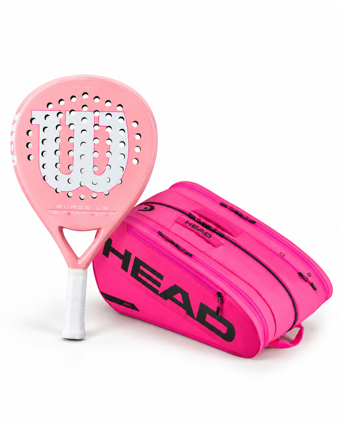 Pink Bundle: Wilson Blade LS V4 Pink + HEAD Tour L Padeltasche Pink