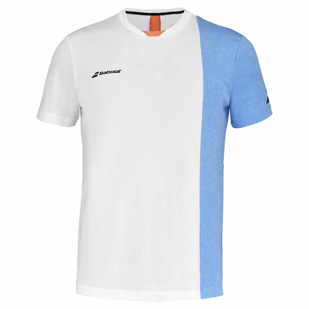 Babolat Play Crew Neck Tee Weiß/Blau/Orange