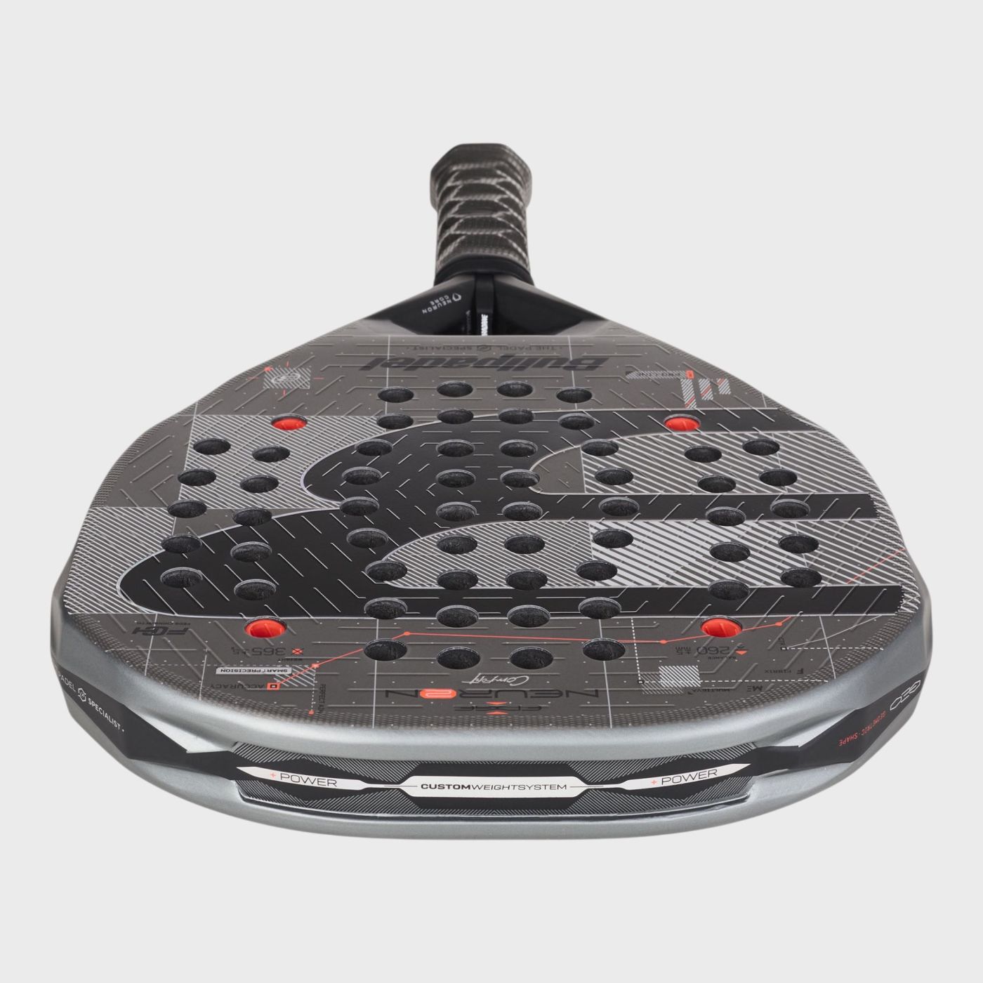 Bullpadel Neuron 02 Comfort 2027 – Detail Fibrix-Schlagfläche