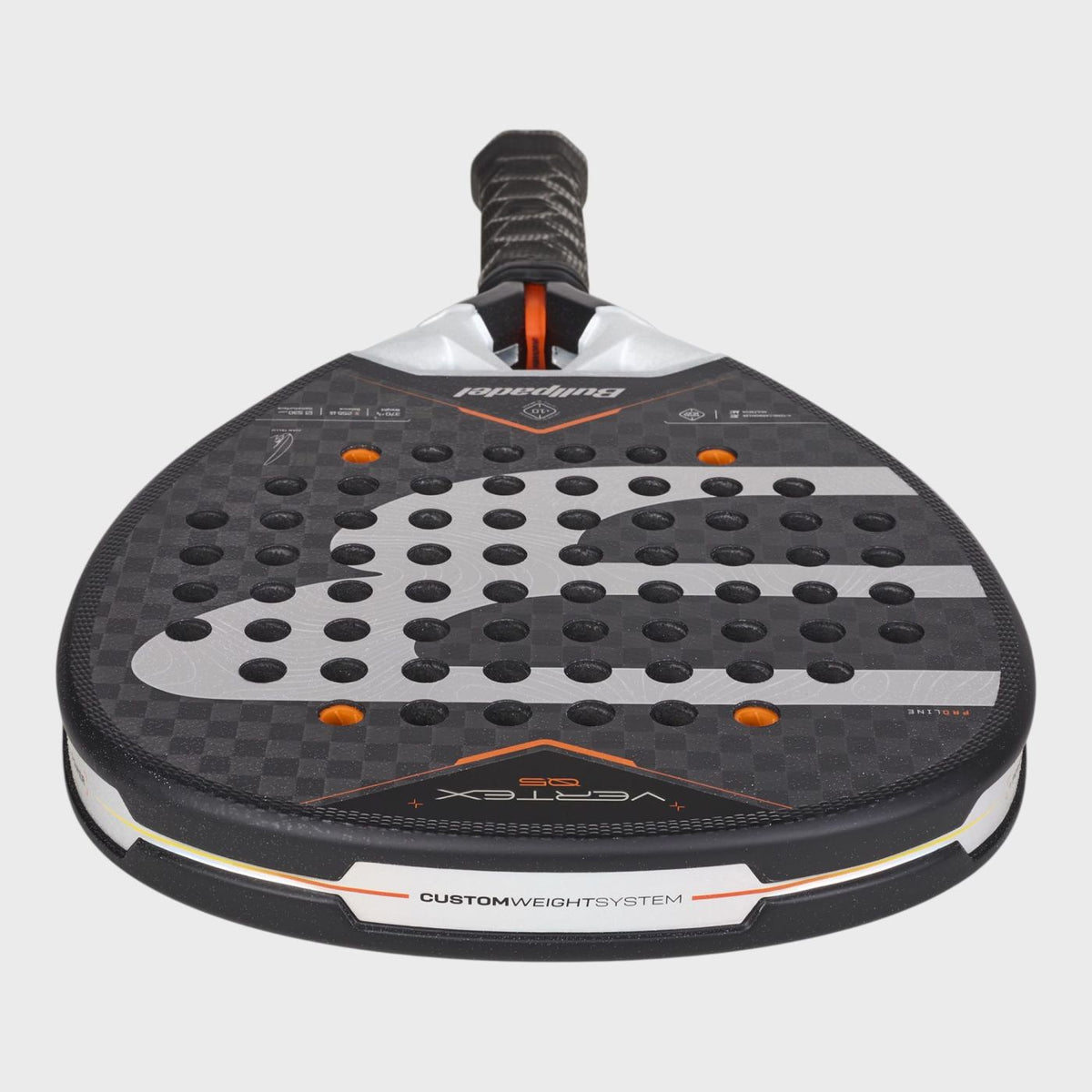 Bullpadel Vertex 05 2027 – Detailansicht Top-Spin-Schlagfläche